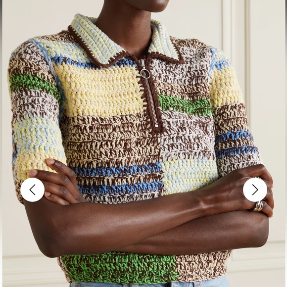 NWT Sea NY Paige Crochet-Knit Polo Sweater - Picture 3 of 12